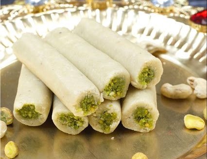 Homemade Kaju Pista Roll Recipe